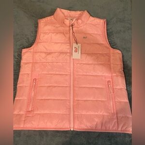 Vineyard Vines Kids Large/Ladies XS Mountain Weekend Puffer Vest Flamingo NWT
